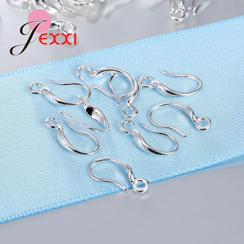 100pcs Jewelry Components 925 Sterling Silver Earrings Hooks for Women DIY Jewelry Findings Parts Accessories