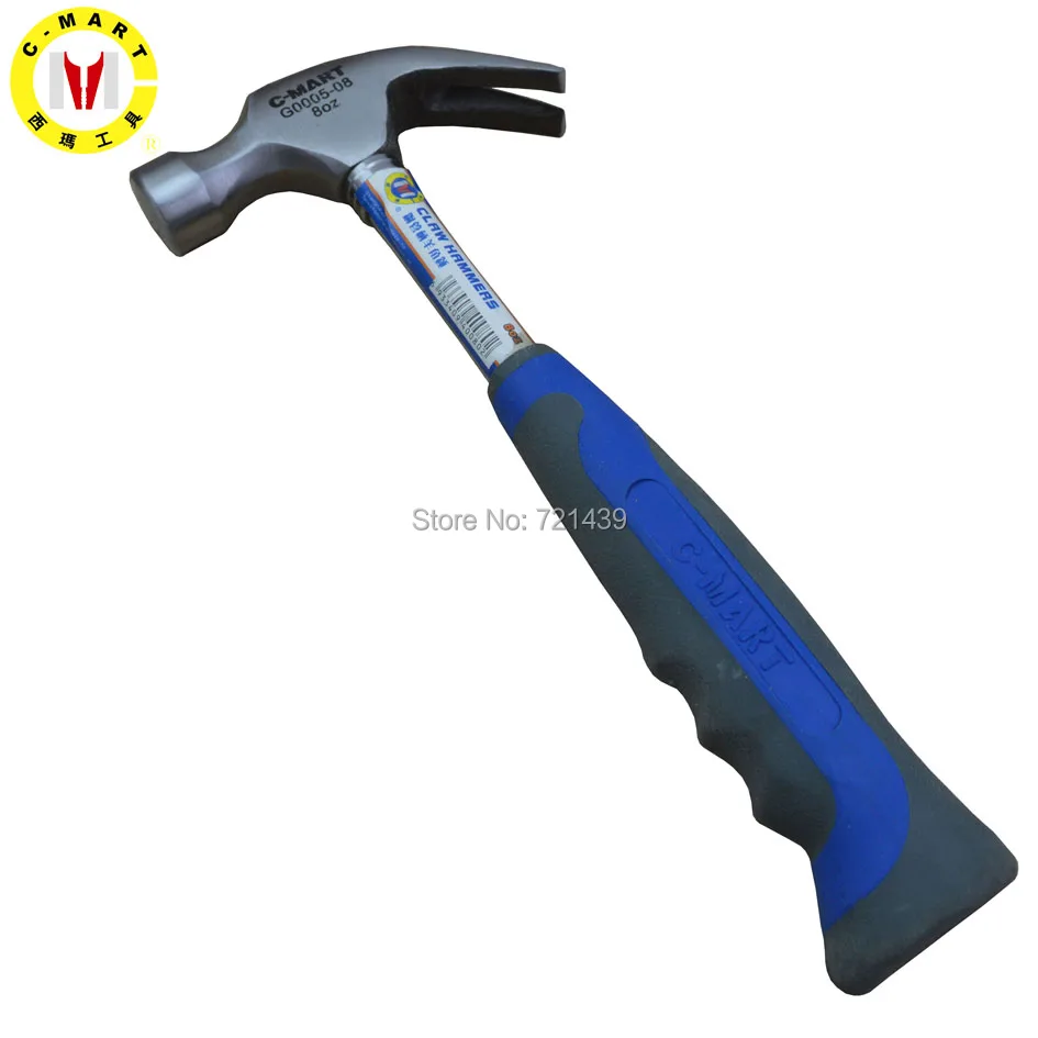 

High Quality Durable C-MART tools Construction Metalworking Household Fiber Handle Claw Hammer Repair Hand Diy Woodworking Tools