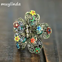 5 цветов Ретро картина цветок коготь волос винтажный костюм заколки для волос женские аксессуары для волос