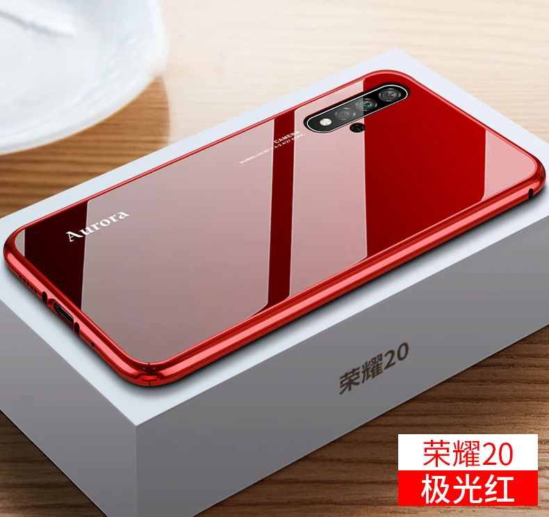 Стеклянный чехол для задней панели телефона для huawei Honor 20, чехол, роскошный алюминиевый тонкий бампер, защитный чехол для huawei Honor20