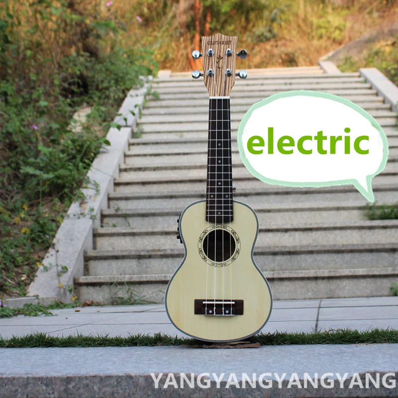 

Soprano Acoustic Electric Ukulele 21 Inch Mini Guitar 4 Strings Zebra Wood Picea Asperata Ukelele Guitarra Handcraft Plug-in Uke