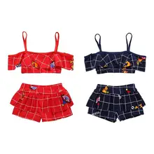 Летний комплект для маленьких девочек, Разделение спортивный костюм, пляжный купальный костюм детское бикини, пляжный комплект для двух предметов ванный комплект фотографии одежды комплекты для детей 1-4TY