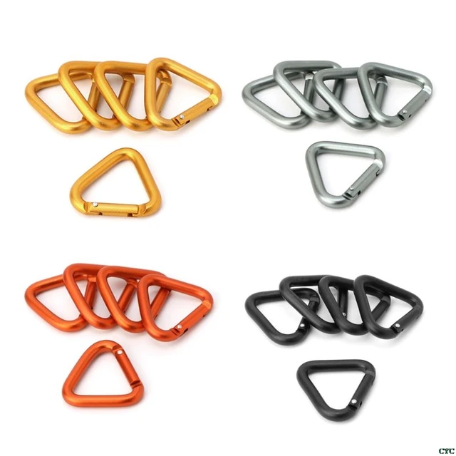US $2.22 5pcs Triangle Carabiner Outdoor Camping Hiking Keychain Snap Clip Hook Kettle Buckle
