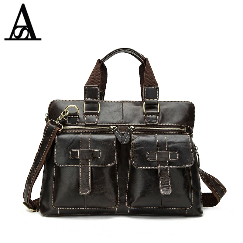

AITESEN Genuine Leather Briefcase Men Bag Business Laptop Bag Men's Shoulder Crossbody Bags Totes Men Messenger Bags Handbags