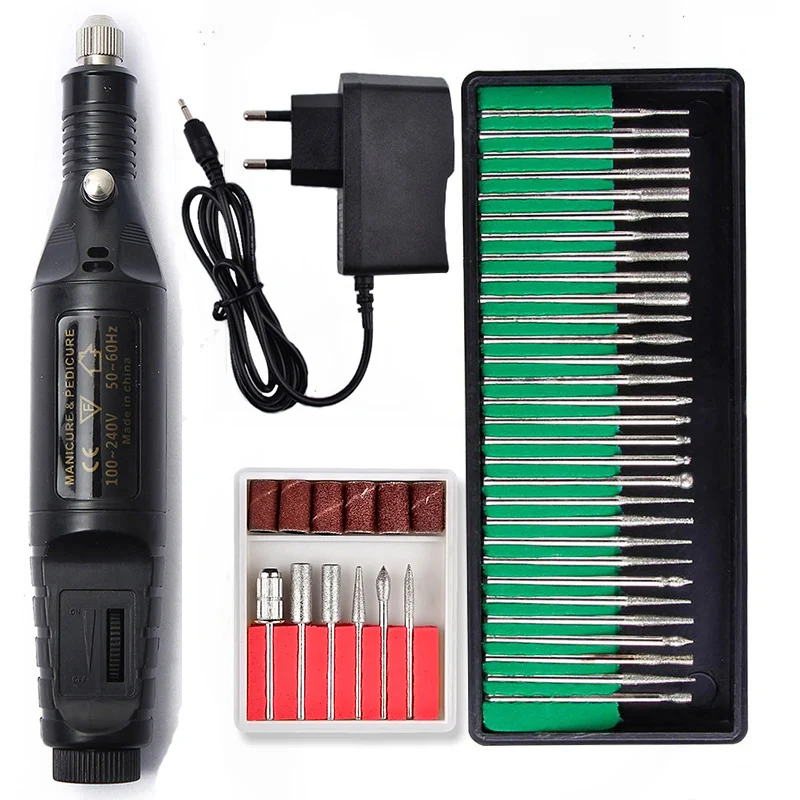 

1 Set 36bits Power Nail Drill Machine Electric Manicure Machine Pedicure Tools Gel Polish Remover 20000RPM Drill Files Kit New