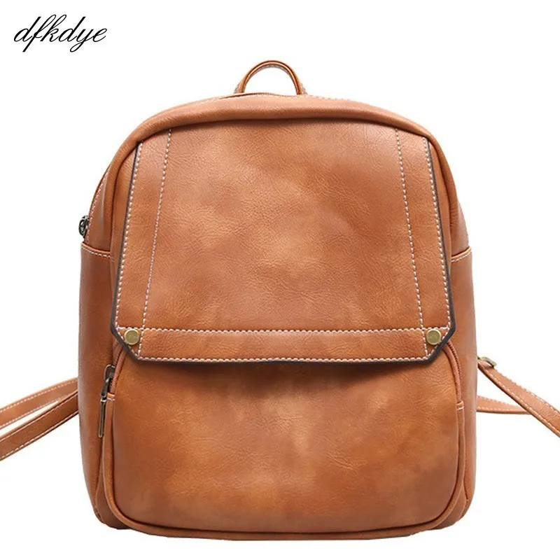 

Women Vintage Backpack Bagpack For Teenagers Girls School Bookbag PU Leather Female Backpacks Travel Bag Students Back Pack