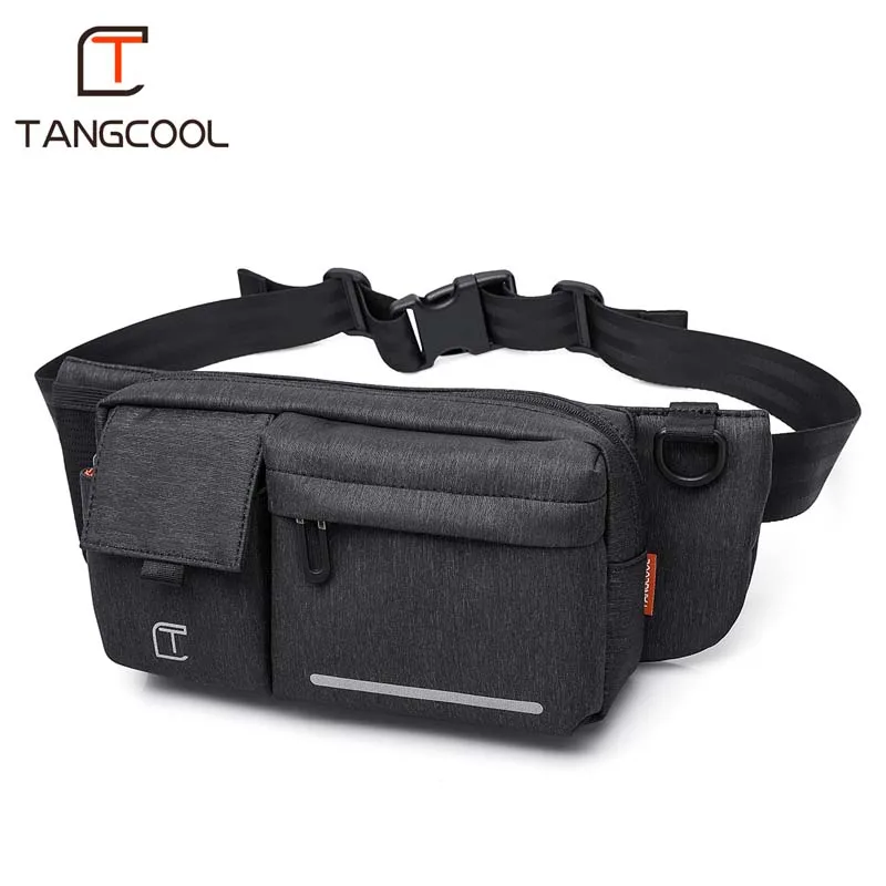 Tangcool الرجال الأسود للماء الخصر أكياس للرجال الأزياء السجائر جراب هاتف حزام نقود للسفر الأمن في الهواء الطلق الخصر حزمة