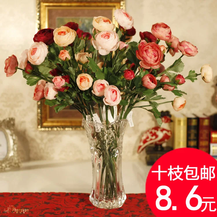 

rose flower branch France high simulation artificial living room decorative plastic flowers floral silk flower