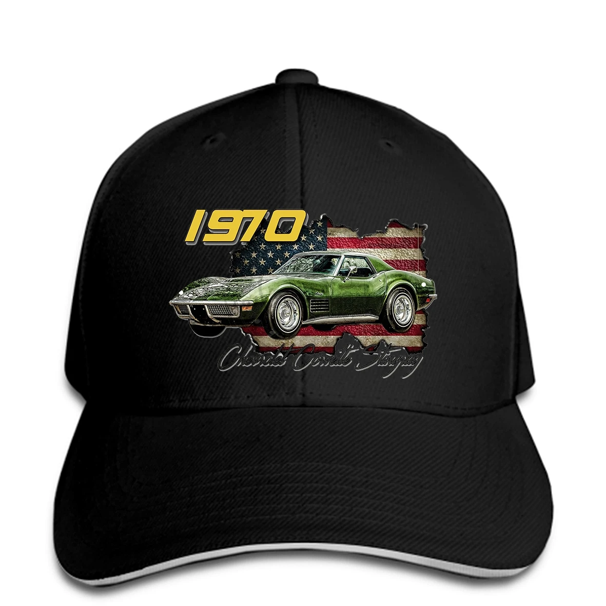 

Baseball cap 1970 Chevrolet Corvette American Flag Design Dry Wicking Hat Peaked cap