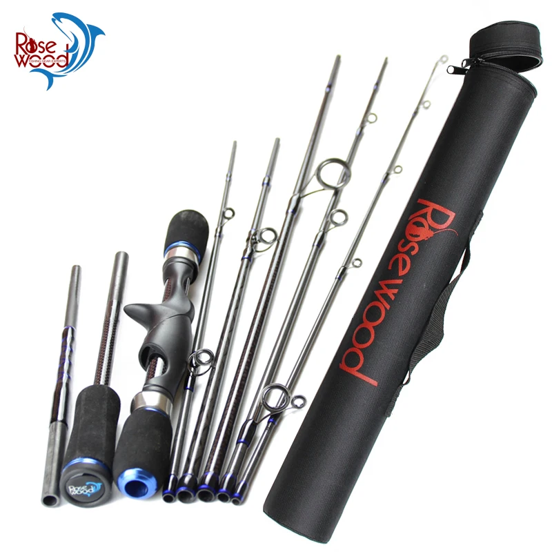 

ROSEWOOD 8-Piece MH Portable Fishing Lure Rod/ Spinning Casting Handle In One Rod/ 10-30g 15-45g Lure Weight Travel Rod With Bag