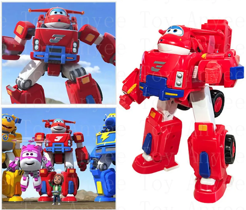 

JETT -- Super Wings Deformation Tool set Deluxe Transformation Robot Rescue crane Tool set Action&Toy Figures for Christmas gift