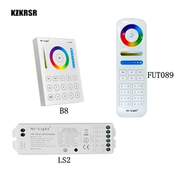 

Hot Original MiLight B8 Wall-mounted Touch Panel 8 Zone remote RF dimmer LS2 5IN 1smart led controller for RGB+CCT Free shipping