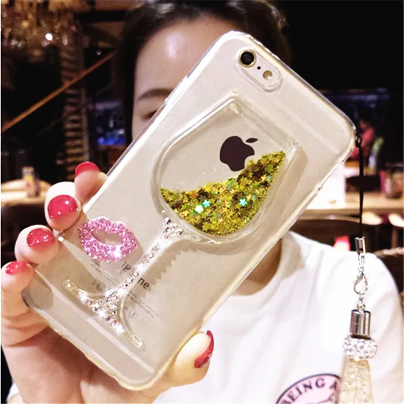 Чехол для huawei Mate10 lite Pro Bling жидкая помада губ Quick sand wineglass мягкий чехол телефона Mate9