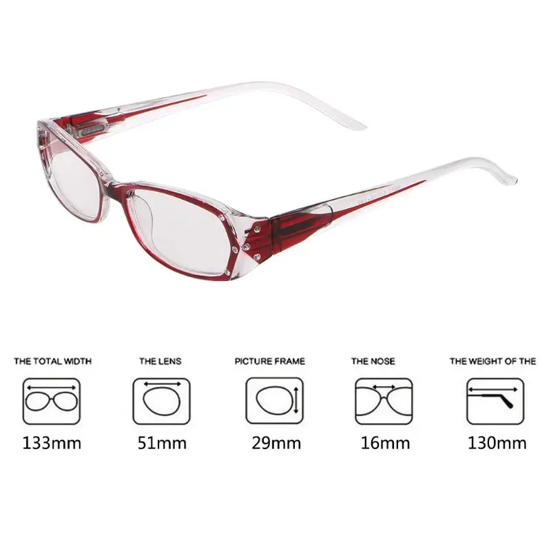 Новые модные очки для чтения женские инкрустированные очки со стразами диоптрий+ 1,0+ 1,5+ 2,0+ 2,5+ 3,0+ 3,5+ 4,0