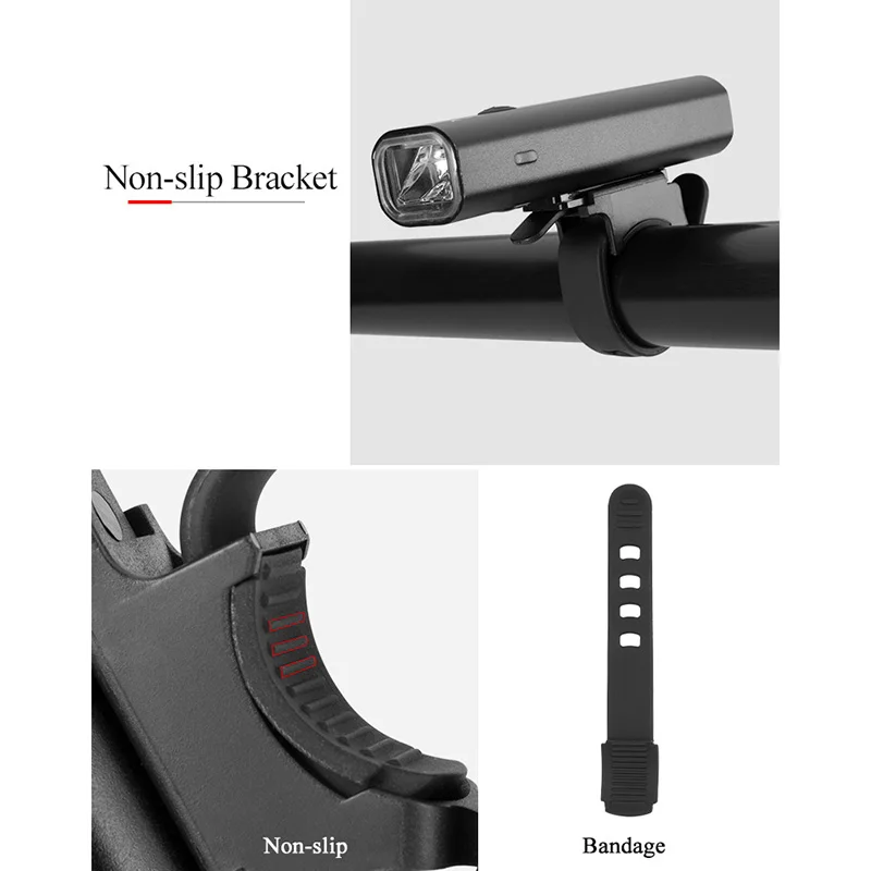 Clearance ROCKBROS Bicycle Light USB Charge Rainproof Safety Front Lamp Cycling Ultralight Flashlight Outdoor Night-riding Bike Equipment 3