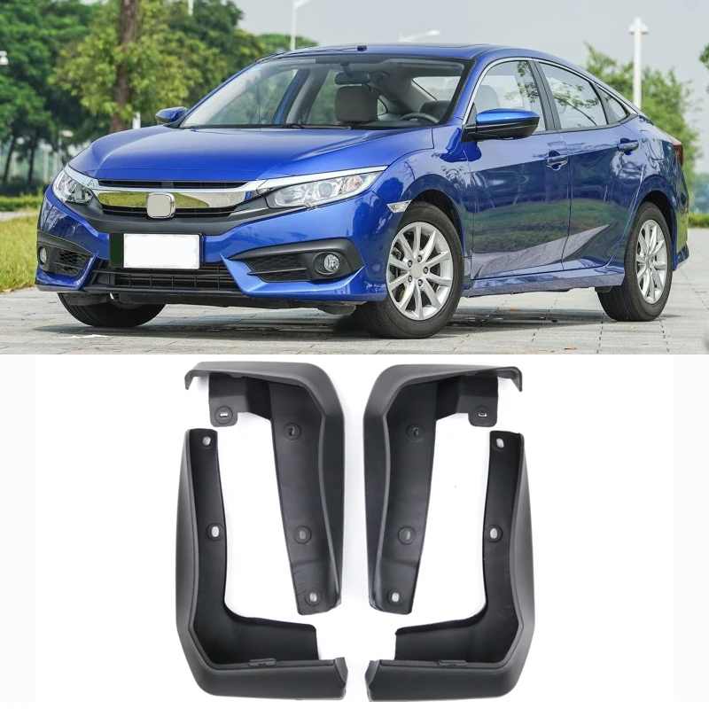 

Set Molded Mud Flaps For Honda Civic Sedan 2016 2017 Mudflaps Splash Guards Front Rear Mud Flap Mudguards Fender mudguards