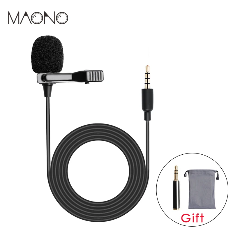 MAONO Lavalier Microphone Smart Clip on Omnidirectional Condenser Lapel