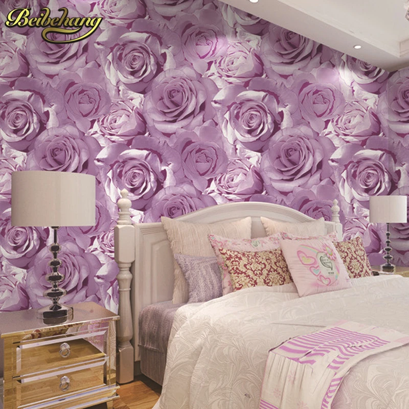 Us 31 2 40 Off Beibehang Tebal Tahan Air Merah Rose Latar Belakang Wallpaper Dinding Ruang Tamu Kamar Tidur Salon Kecantikan Toko Pakaian Toko