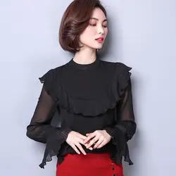 Женские осенние топы с круглым вырезом и блузки Blusas Mujer De Moda 2018 сорочка Femme Camisa Feminina Modis женская одежда блузка