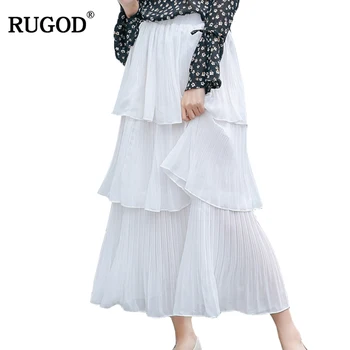 

Rugod Solid Elegant Women's Skirt Sweet Style A-line Female High Waist Mid-Calf Short Skirt jupe pour femme 2019 Spring