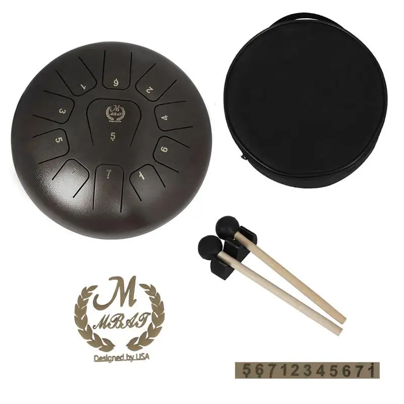 

12 Inch 11 Tone Steel Tongue Drum Steel Professional Original Drum Hammer 32.5*32.5*17cm