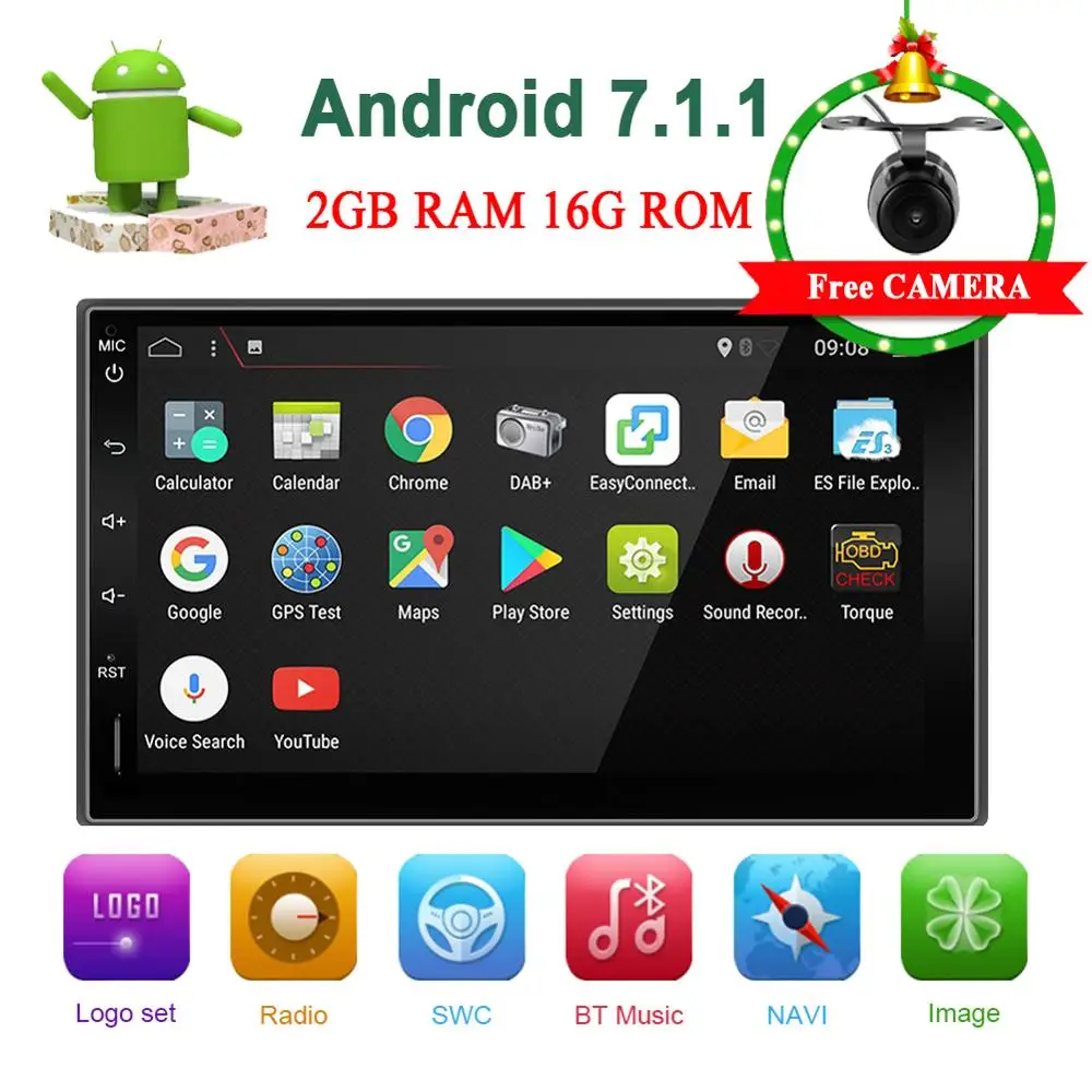 

Car Radio 7 Inch 2 DIN Bluetooth Android Car Stereo Radio GPS WiFi For Ford/Mondeo/Focus/Transit /C-MAX/S-MAX/Fiesta