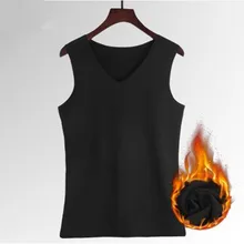 Модные Термобелье жилет на осень-зиму Топы на бретельках флисовая одежда без рукавов футболки бесшовные v-образным вырезом теплая одежда черный серый