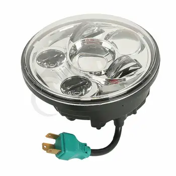 

Chrome 5-3/4" Round Projector LED Head Light Lamp For Harley Softail Sportster XL Motorcycle