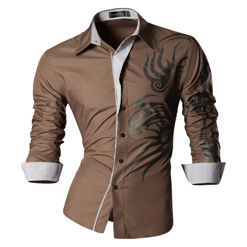 2018 Spring Autumn Features Shirts Men Casual Jeans Shirt New Arrival Long Sleeve Casual Slim Fit Male Shirts Z001 23