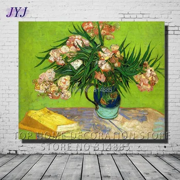 

Oleanders And Books 1888 by Vincent Van Gogh Quality Handpainted Oil Painting Canvas Wall Art Gift Top Home Decoration VG033