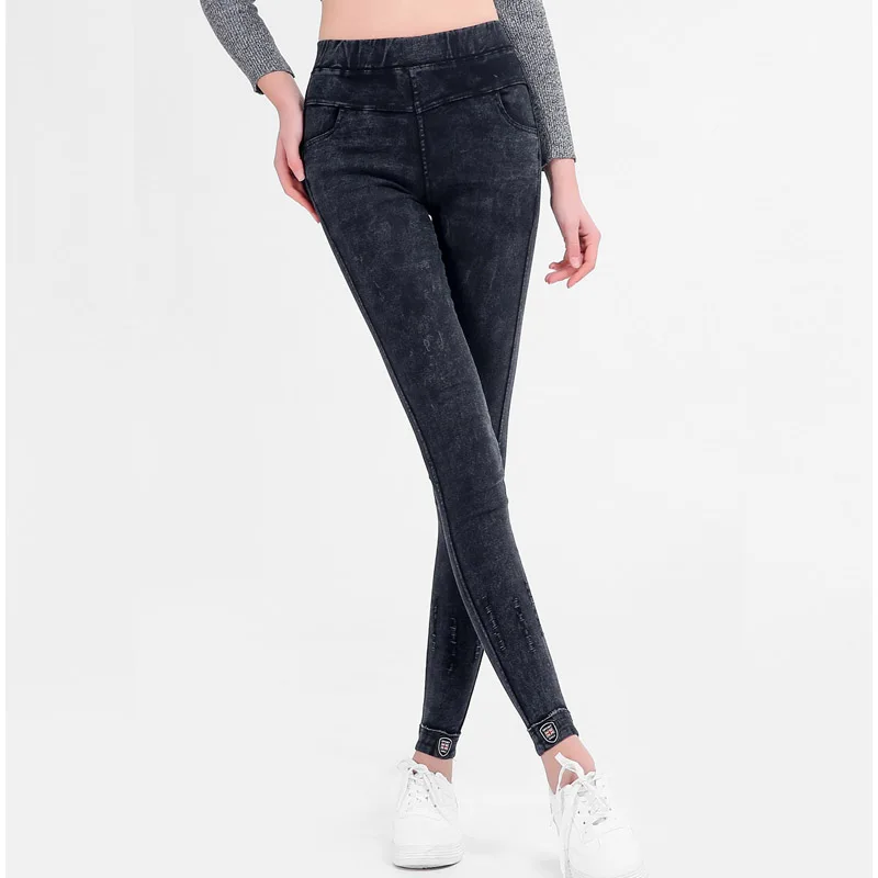 Ms. Spring and Autumn Wear Slim Slim High Waist Leggings Waist Hips Simple Solid Color Cropped Pants Ms. Spring and Autumn Wear Slim Slim High Waist Leggings Waist Hips Simple Solid Color Cropped Pants