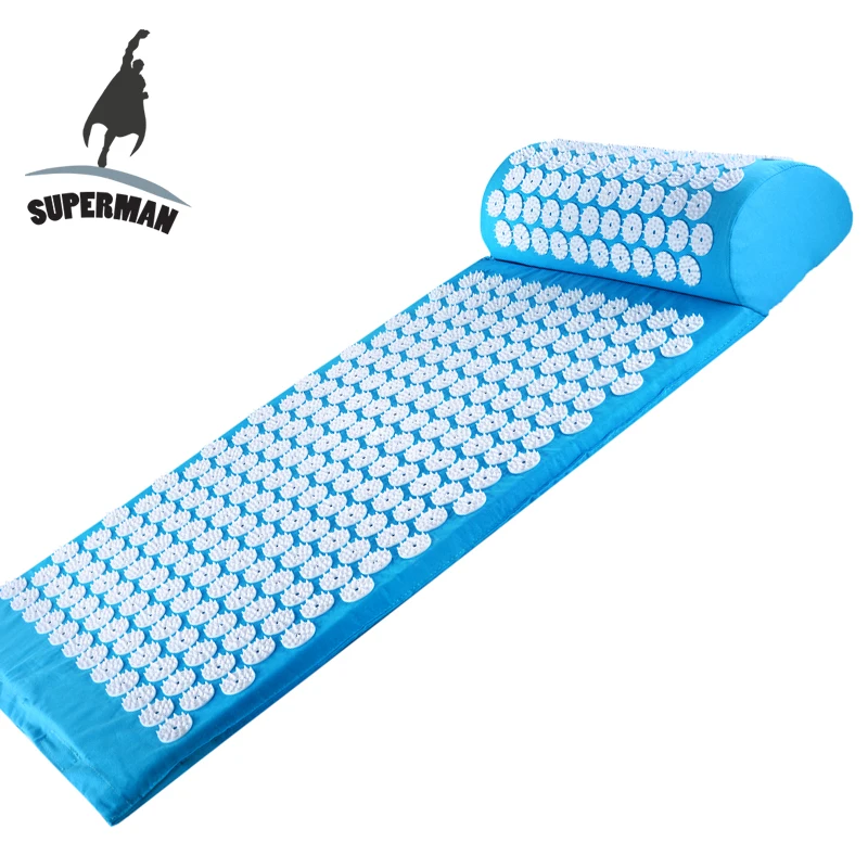 Superman massage mat acupuncture fitness yoga acupressure cushion shakti back pain foot mat