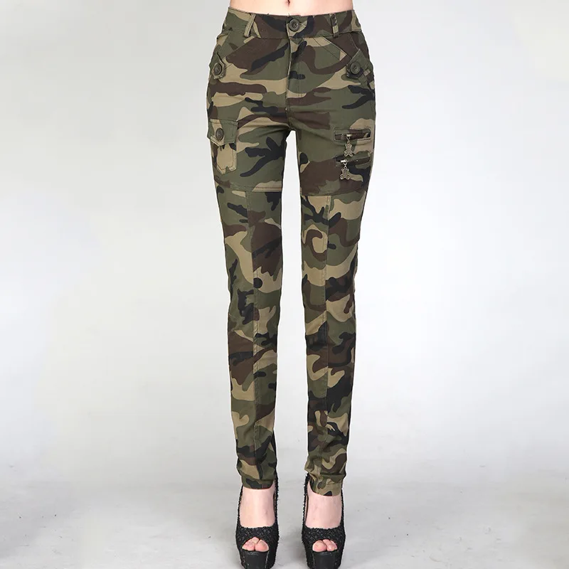 Военные камуфляжные штаны, Женские Мешковатые брюки-карго для девочек, армейский зеленый стрейч хлопок, на молнии, с карманами, женские брюки