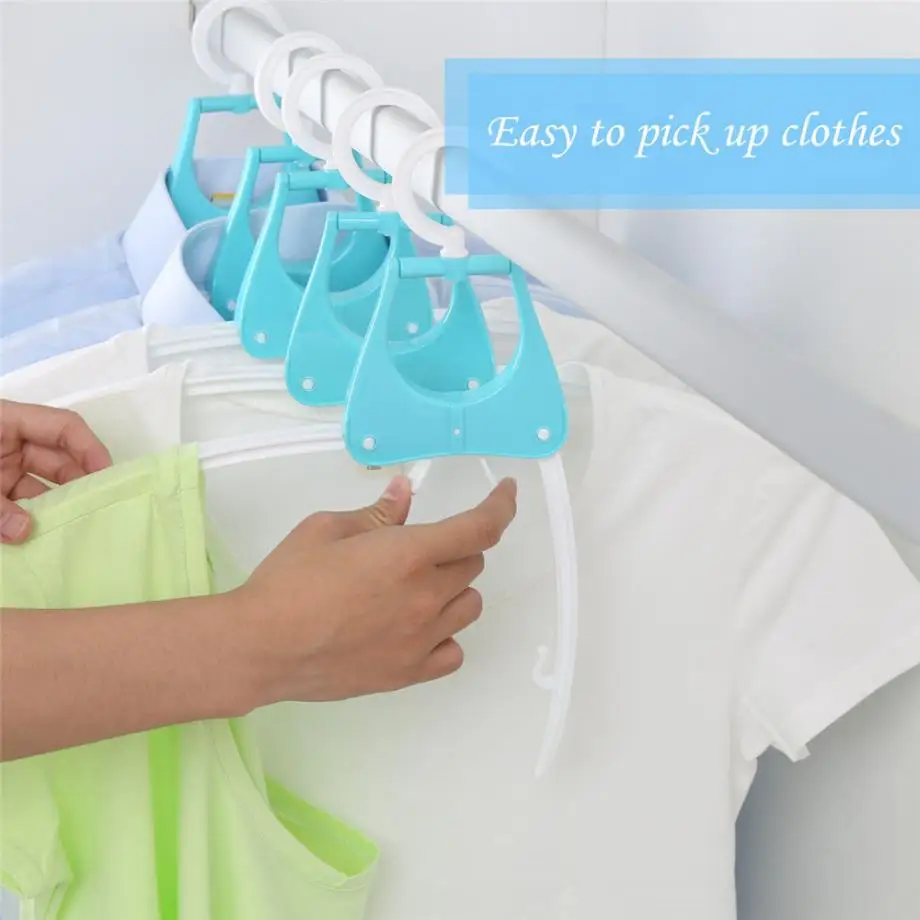 

5Pcs Foldable Travel Home Non-slip Clothes Hanger Hook Drying Rack Easy Storage Non-Slip Sweaters Clothes Shirts Dress Hanger