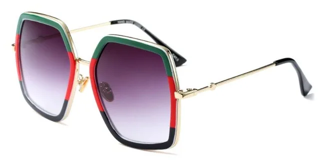 Новые Популярные Квадратные роскошные солнцезащитные очки, женские брендовые солнцезащитные очки двух цветов, женские солнцезащитные очки без логотипа, мужские солнцезащитные очки унисекс UV400 - Цвет линз: green red
