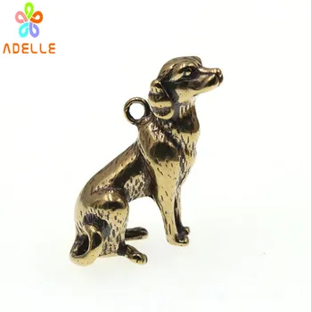 

2x 100% Solid Brass Vintage DOG/Poodle Carving Handmade Keyring Car Accessory Jelwery Pendant Gift Finding DIY Free Shipping