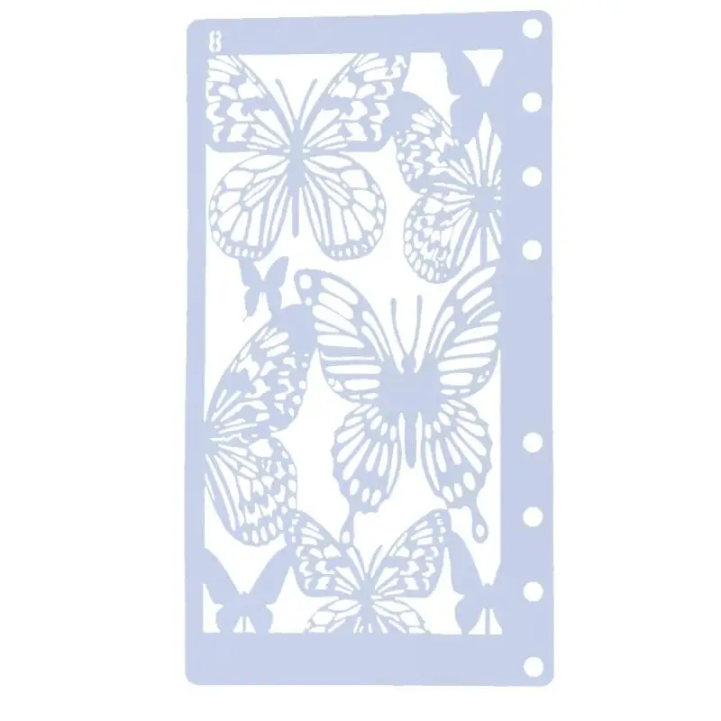 

Butterfly Style DIY Scrapbooking Plastic Stencil Ruler Scrawl A6 Page Template DIY Photo Album Journal Drawing Painting Tool
