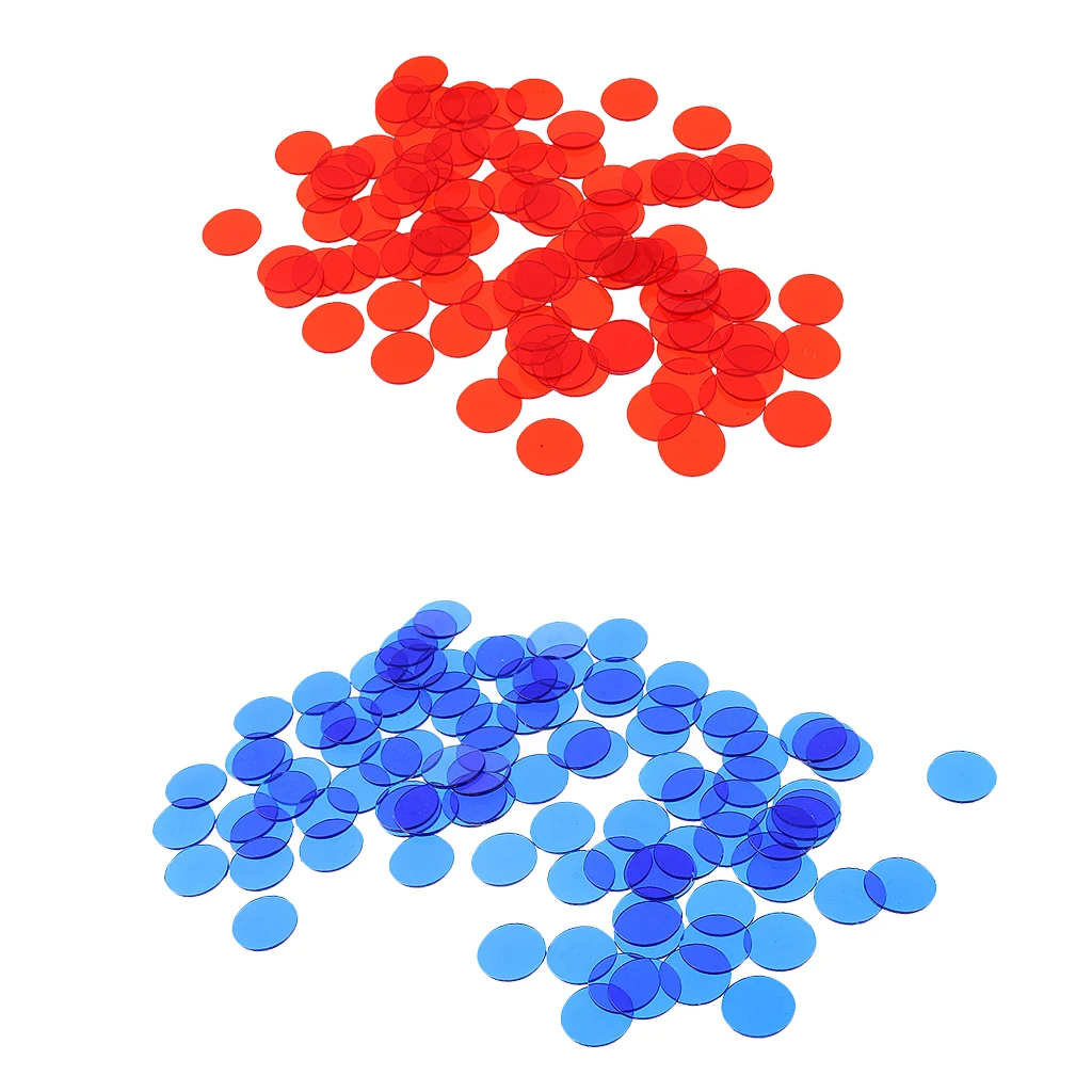 1000pc Translucent Bingo Chips 3/4 Inch Poker Chips for Bingo Poker Board Game Cards Casino Accessory Board Game Counters