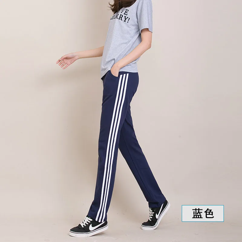 Women New slim pants female thin section three bars loose big yards straight trousers Korean thin cotton casual pants S2695