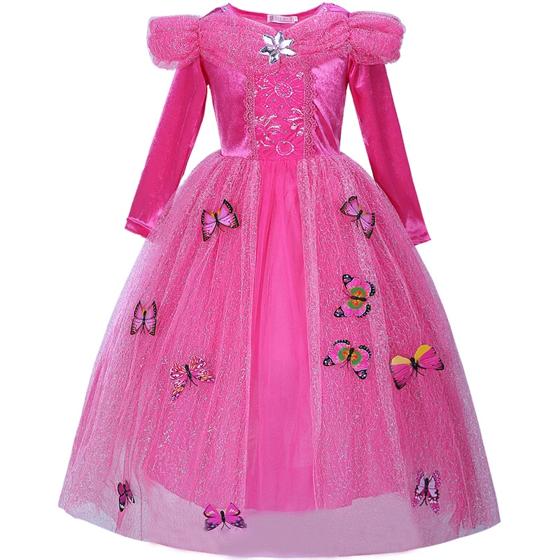 Платье Золушки для девочек; платье принцессы Рапунцель, Авроры, Белла; карнавальный костюм на Хэллоуин; детское платье принцессы для девочек