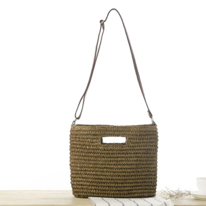 

College wind new shoulder Messenger three hand-woven bag temperament handbags Sen Department of summer vacation woven bag