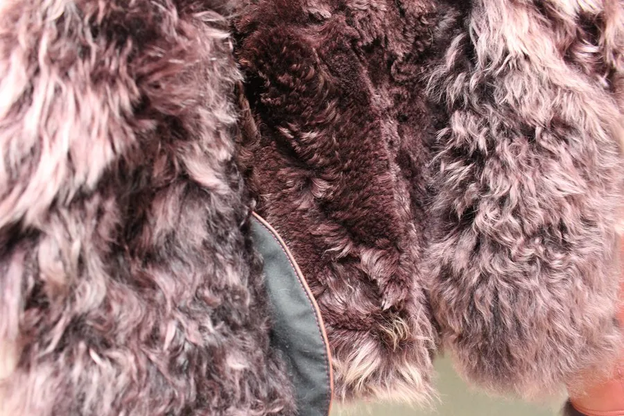 ladies genuine sheepskin leather and fur jacket big collar  (17)