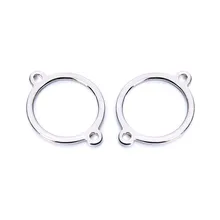 20 шт./лот, круглые подвески из нержавеющей стали серебристого цвета, пустые соединители 16 мм для DIY ожерелья и браслеты, изготовление ювелирных изделий