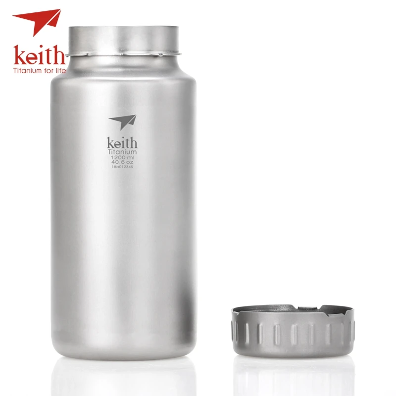 Keith Titanium Bottle Large Capacity Non-threaded Kettle With Kettle Bag 900ml 1200ml