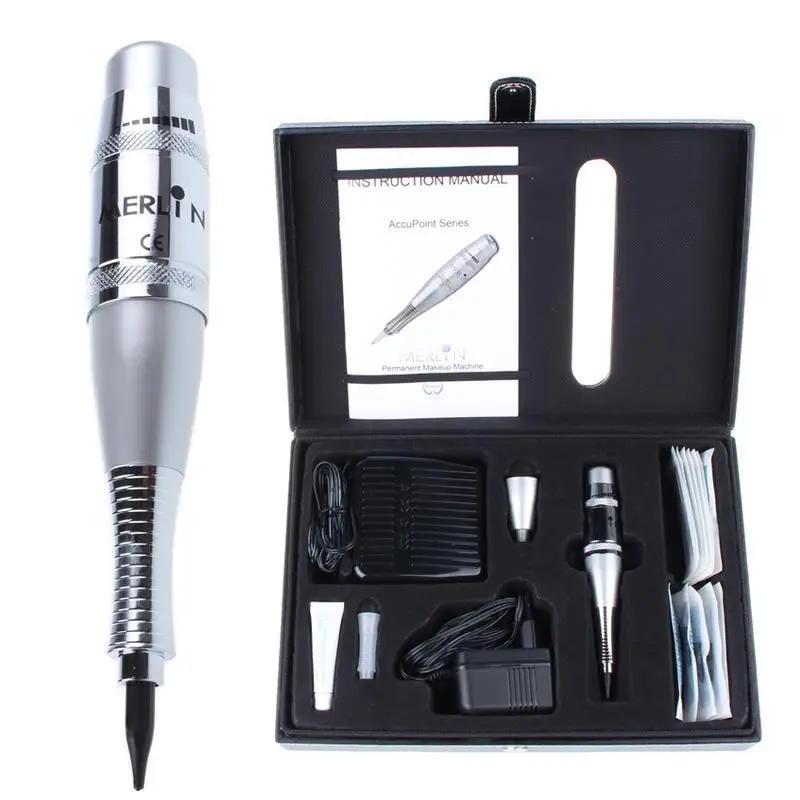 

1 Set USA biotouch Merlin Tattoo machine Kits Permanent Makeup Cosmetic Kit With Foot Pedal Tattoo Gun Needles GOOCHIE