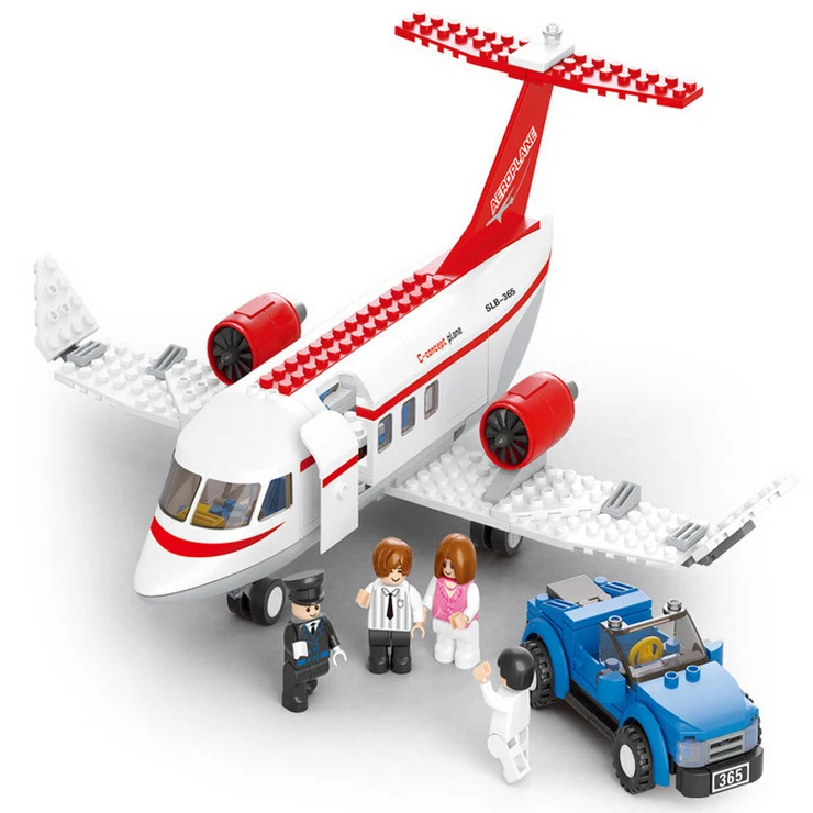 Free shipping Sluban 0365 C concept airplane passengers Building Block Sets 275 pcs DIY Brick boy