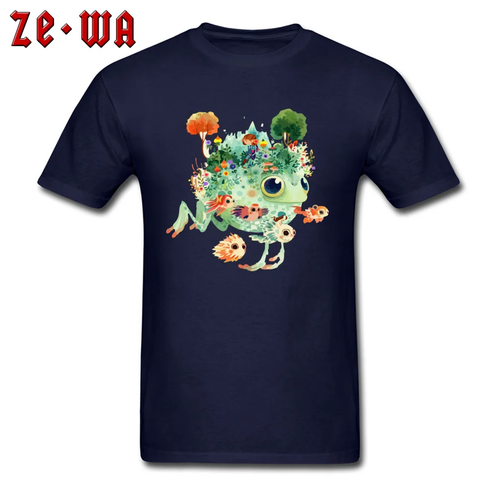 Tops Shirt Printed Tshirts Summer/Autumn Designer Print Short Sleeve 100% Cotton Round Neck Men's T Shirts Print colombia nucleus art  green frog navy