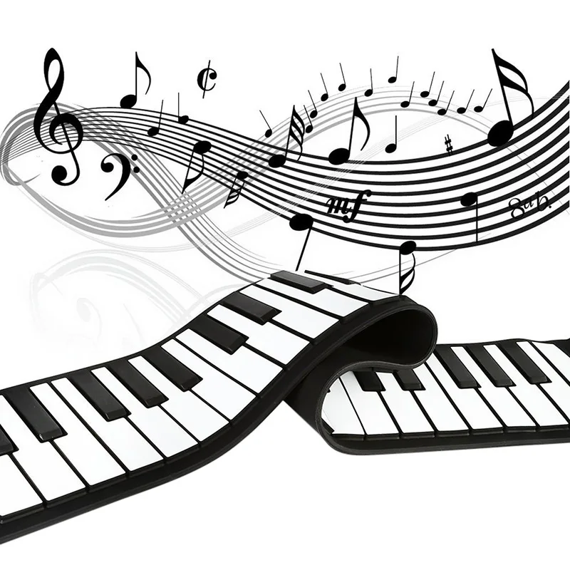  Portable Flexible Digital Keyboard Piano 61 Keys 128 Tones Rhythms Electronic Roll Up Piano Toys