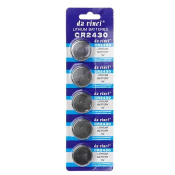 

5PCS Button Battery CR2430 3V Electronic Lithium Coin Cell Batteries DL2430 BR2430 ECR2430 KL2430 EE6229 Watch Toy Headphone