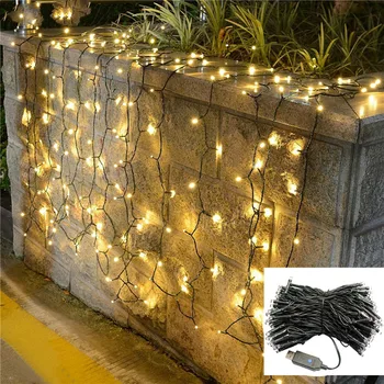 

10M 20M 100/200leds Waterproof 5V USB Powered fairy garland christmas led string light outdoor garden Xmas decoration 8 Modes